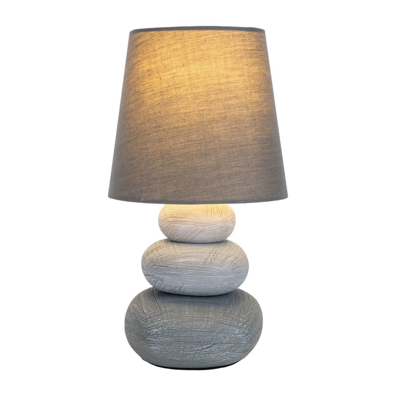 Keramische tafellamp "Stoney", keramische tafellamp in grijs, met E14 -aansluiting, tafellamp voor eetkamer, woonkamer, gang of kantoor, of als bedlamp, 31 cm hoog