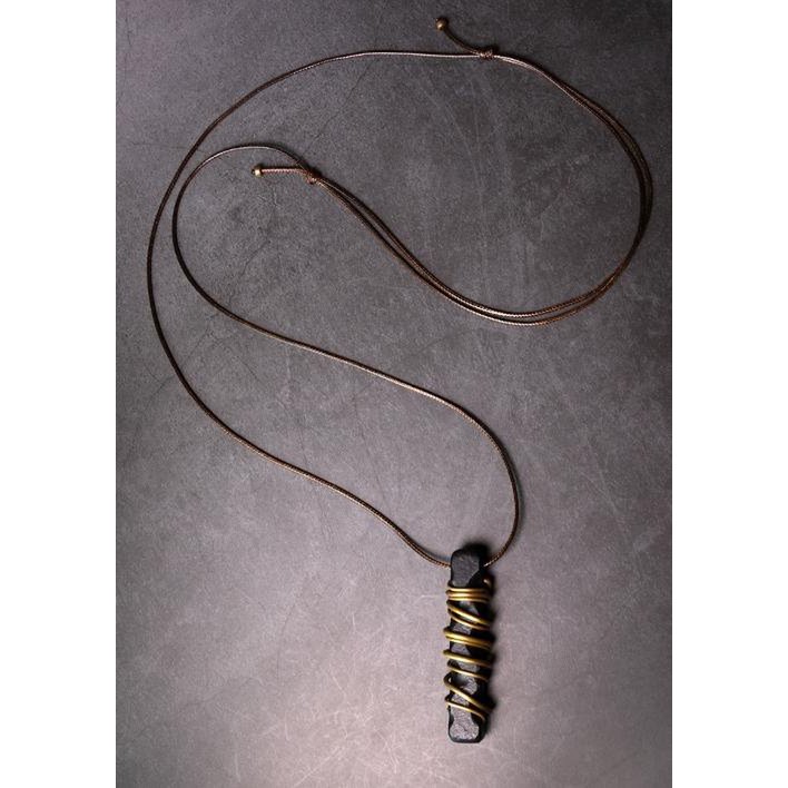 Zwarte sandaalhout bronzen lijn hanger