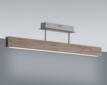 LED -plafondlicht "recht", 97,5 cm lang, gemaakt van metaal, hout, acryl en ashout, voor woonkamers en kantoor