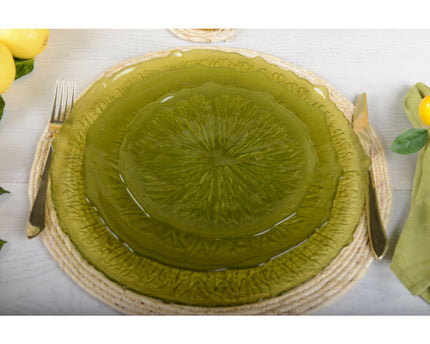 21 cm groene dessertplaat - citroen