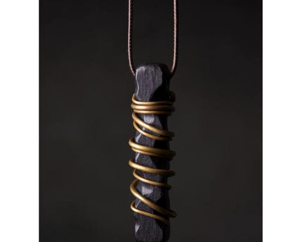 Zwarte sandaalhout bronzen lijn hanger