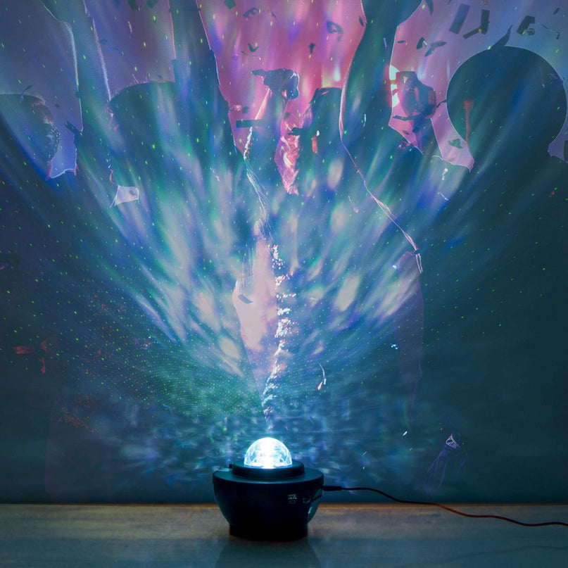 Atmosferische Galaxy LED -projector, decoratieve verlichting gemaakt van plastic, kleurrijke, geïntegreerde LED, voor binnen