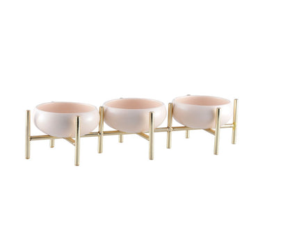 Schotel 3 Beige en Golden Aperitif Compartimenten