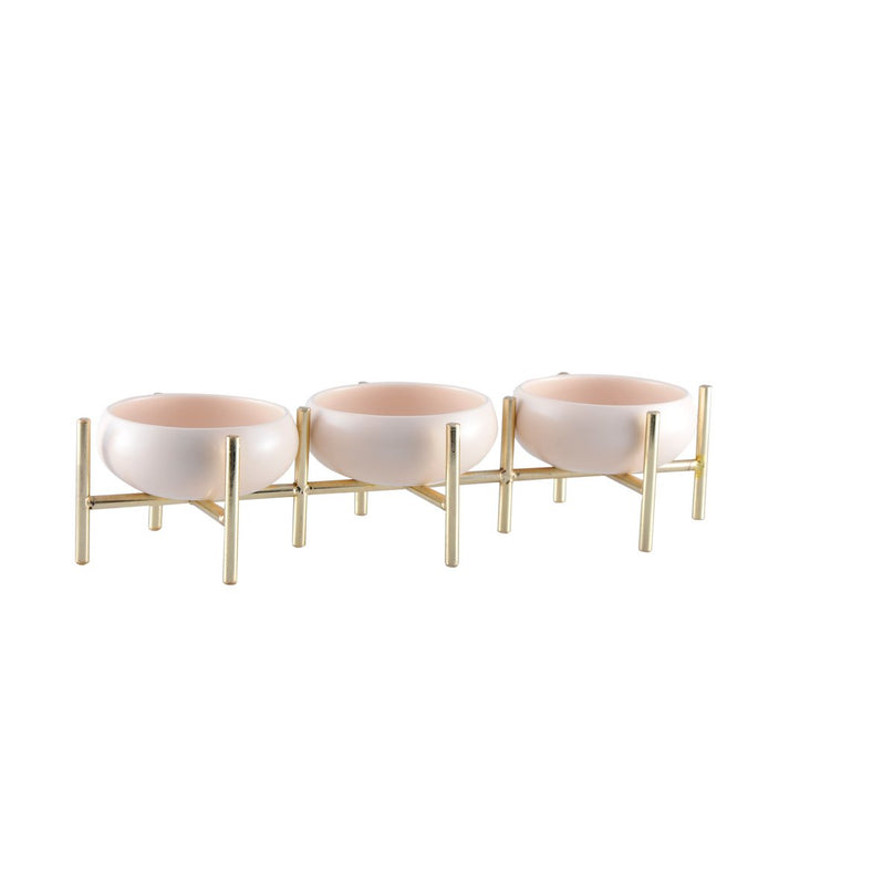Schotel 3 Beige en Golden Aperitif Compartimenten