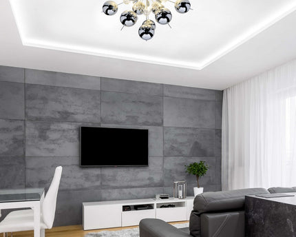 Plafondlamp "explosie" chroom gemaakt van metaal en glas, G9 -versies, plafondlamp voor eetkamer, woonkamer, gang of kantoor, Ø57 cm