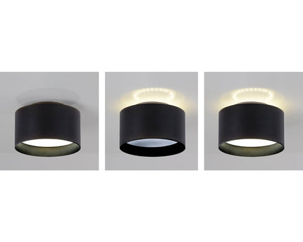LED Spot "Trios" Ø 14 cm zwart, gemaakt van metaal en plastic met geïntegreerde LED's