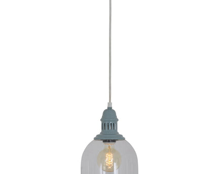 Glazen hanglamp "Mumbai", retro klassiek gemaakt van metaal en glas in groen, E27