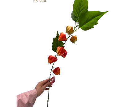 Artificial flowers Orange Physalis Peruviana | Zijden kunstbloem | Lengte 95 1pcs