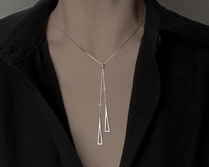 Sterling zilveren driehoek ketting