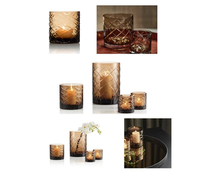 Hurricane Kristallen Lamp Windlicht Klein Bruin(cc2101-80crystal-choc-small)