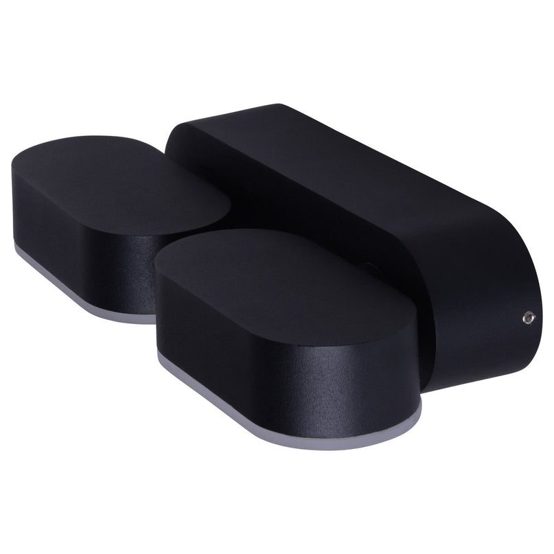 LED Outer Wall Lamp "Motus" gemaakt van metaal en plastic in het zwart, met geïntegreerde LED