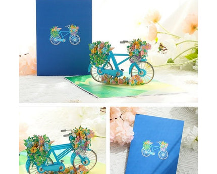 3D -kaart - Flower Bicycle Verjaardagskaart