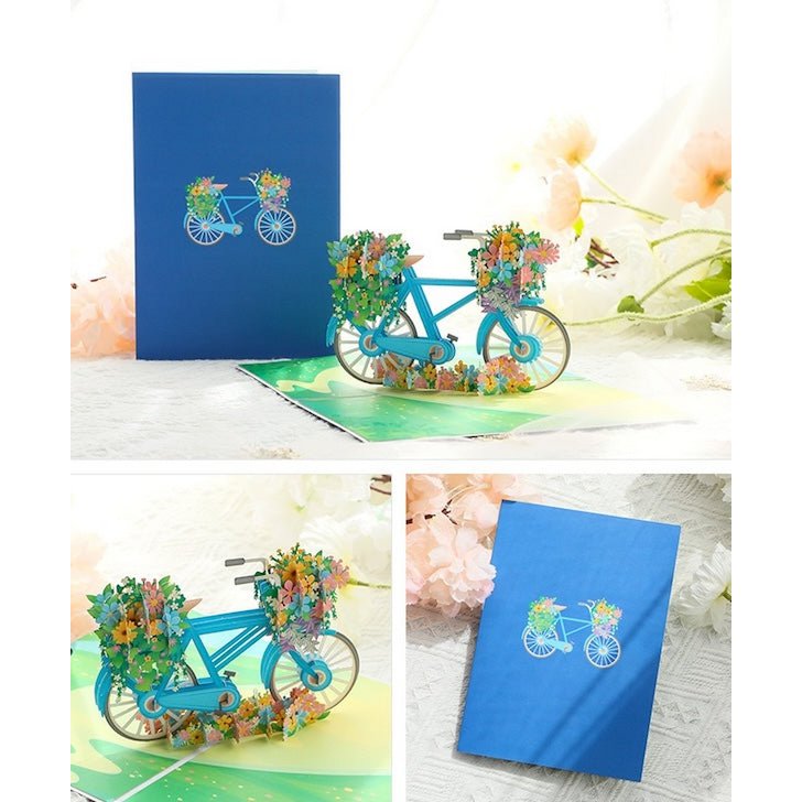 3D -kaart - Flower Bicycle Verjaardagskaart