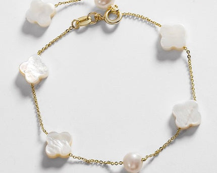 Parel van parel gelukkige klaver kralen sieraden set
