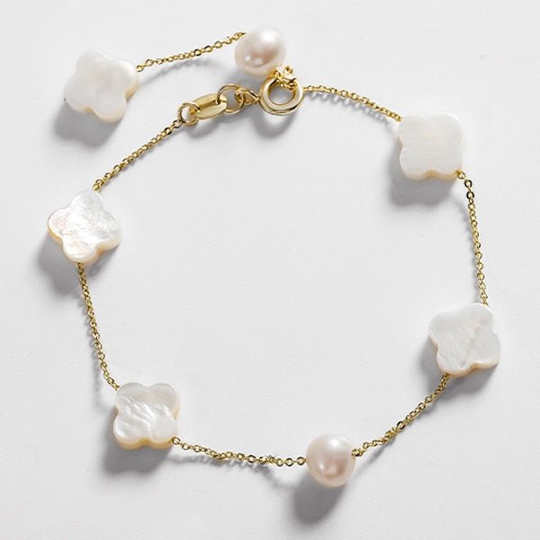 Parel van parel gelukkige klaver kralen sieraden set
