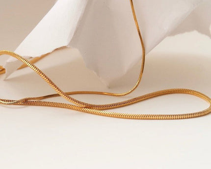 Slanke ketting met visgraatmotief - Vierkant