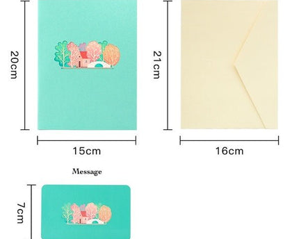 3D Card-vier seizoenen verjaardagskaart