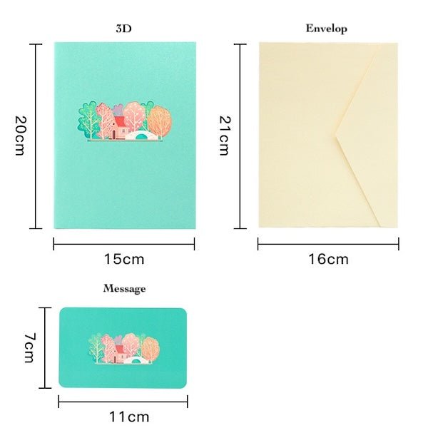 3D Card-vier seizoenen verjaardagskaart