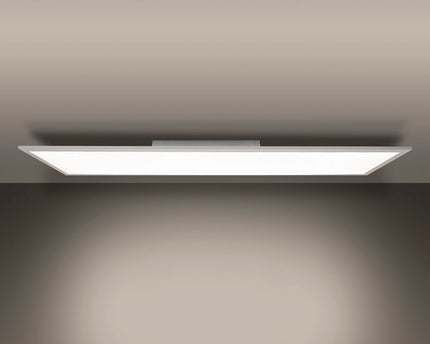 LED -paneel plafondlamp "Nico", functionele metalen plafondlamp en plastic in het wit, met vaste LED's en vele functies, ideaal voor kantoor, oefening of workshop, ca.