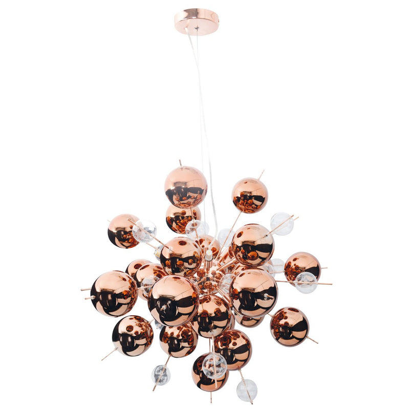 Hanger lamp "explosie" van metaal en glas, G9 -versies, hangende lamp voor eetkamer, woonkamer, gang of kantoor, Øca. 65 cm