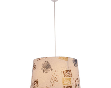 Textiel hanglamp "print", jong wonen, hangende lamp, textiel in bruin, E27 Socket, voor eetkamer, woonkamer, gang of kantoor, Ø40 cm