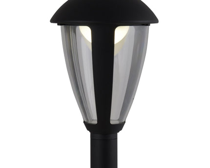 LED Buitenbasisbasis "Clint", gemaakt van metaal en plastic in het zwart, met geïntegreerde LED, padlichten