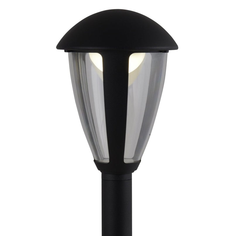 LED Buitenbasisbasis "Clint", gemaakt van metaal en plastic in het zwart, met geïntegreerde LED, padlichten