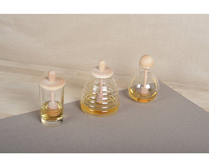 6x6x13cm glas en houthoning