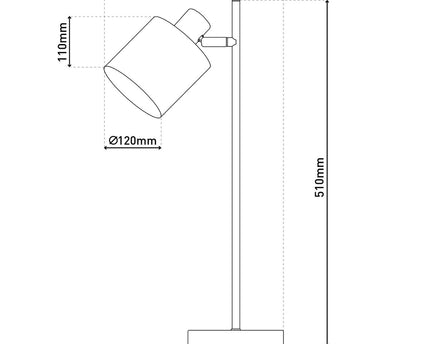 Tafellamp "Maron" gemaakt van metaal-satine-meter met stof paraplu's in bruin, met E14-aansluiting, lamp voor woonkamer, eetkamer, gang en kantoor, tafellamp 51 cm hoog