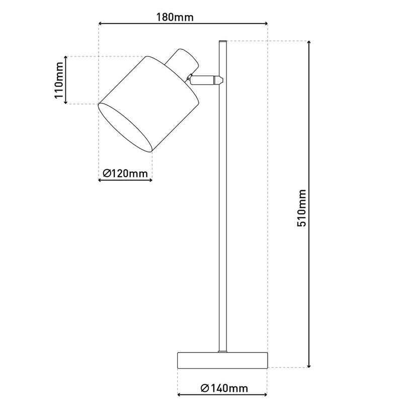 Tafellamp "Maron" gemaakt van metaal-satine-meter met stof paraplu's in bruin, met E14-aansluiting, lamp voor woonkamer, eetkamer, gang en kantoor, tafellamp 51 cm hoog