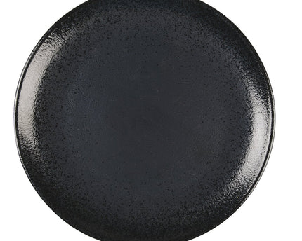 Mat zwart dessertplaat met schittering 21 cm