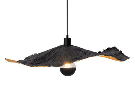 Papieren hanglamp "gek papier" Ø 56 cm gemaakt van gecoat papier in zwart, E27 Socket, verlichting voor woonkamers of kantoor
