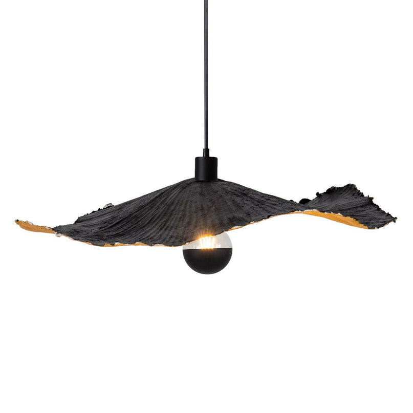 Papieren hanglamp "gek papier" Ø 56 cm gemaakt van gecoat papier in zwart, E27 Socket, verlichting voor woonkamers of kantoor