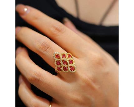Echte Ruby Royal Frame Ring-verstelbaar