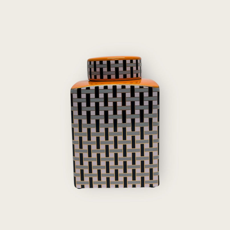 Oranje busje met deksel