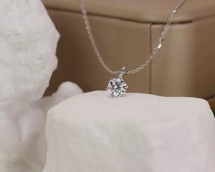 Classic 6 Claws Solitaire hanger ketting - Moissanite Stone