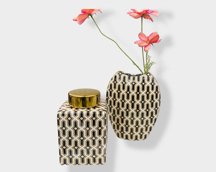 Zwart gouden pot (klein formaat: H21* B*14 D*14)