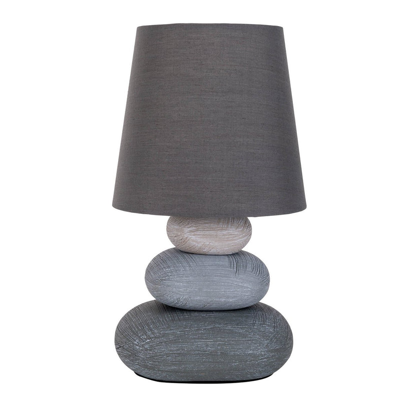 Keramische tafellamp "Stoney", keramische tafellamp in grijs, met E14 -aansluiting, tafellamp voor eetkamer, woonkamer, gang of kantoor, of als bedlamp, 31 cm hoog