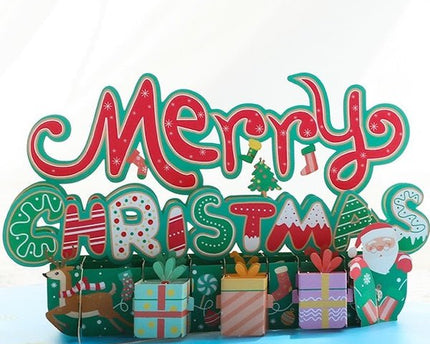 3D -kaart - Kerstcadeau -doos Design