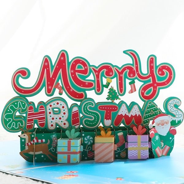 3D -kaart - Kerstcadeau -doos Design