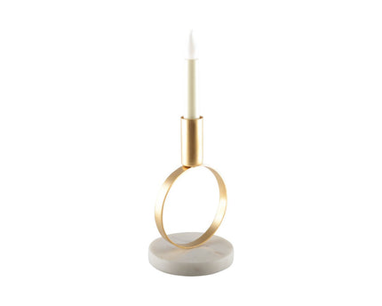 Ronde Matt Golden kandelaar H.17 cm