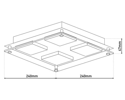 LED -plafondlicht "Edinburgh"