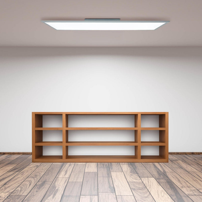 LED -paneel plafondlamp "Nico", functionele metalen plafondlamp en plastic in het wit, met vaste LED's en vele functies, ideaal voor kantoor, oefening of workshop, ca.