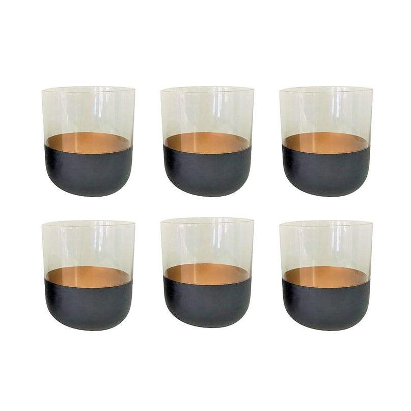 Zwarte en gouden aperitief bril - veel van 6