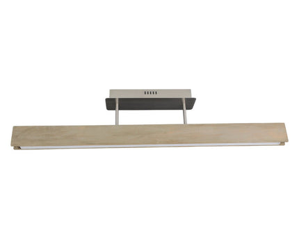 LED -plafondlicht "recht", 97,5 cm lang, gemaakt van metaal, hout, acryl en ashout, voor woonkamers en kantoor
