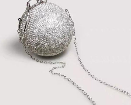 Luxe Ball Clutch-Bling Bling Diamonds-Goud en Zilver
