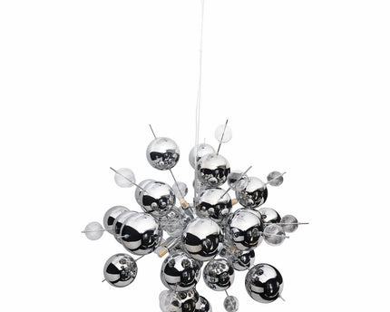 Hanger lamp "explosie" chroom gemaakt van metaal en glas, G9 -versies, hangende lamp voor eetkamer, woonkamer, gang of kantoor, Øca. 65 cm