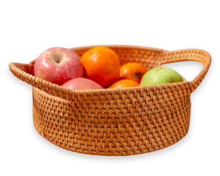 Kleine rotan opbergmand Decoratieve mand SUWARI (2 maten), geweldig als Breasmand of fruitschaal