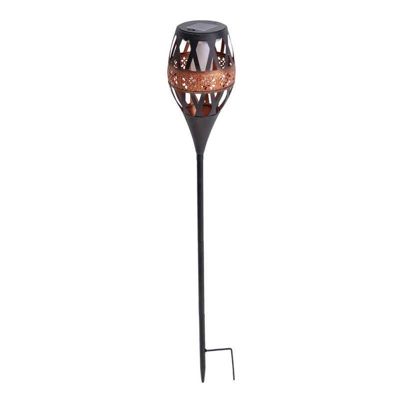 LED grondpin op zonne-energie h: 85cm met vlameffect; VlamLicht