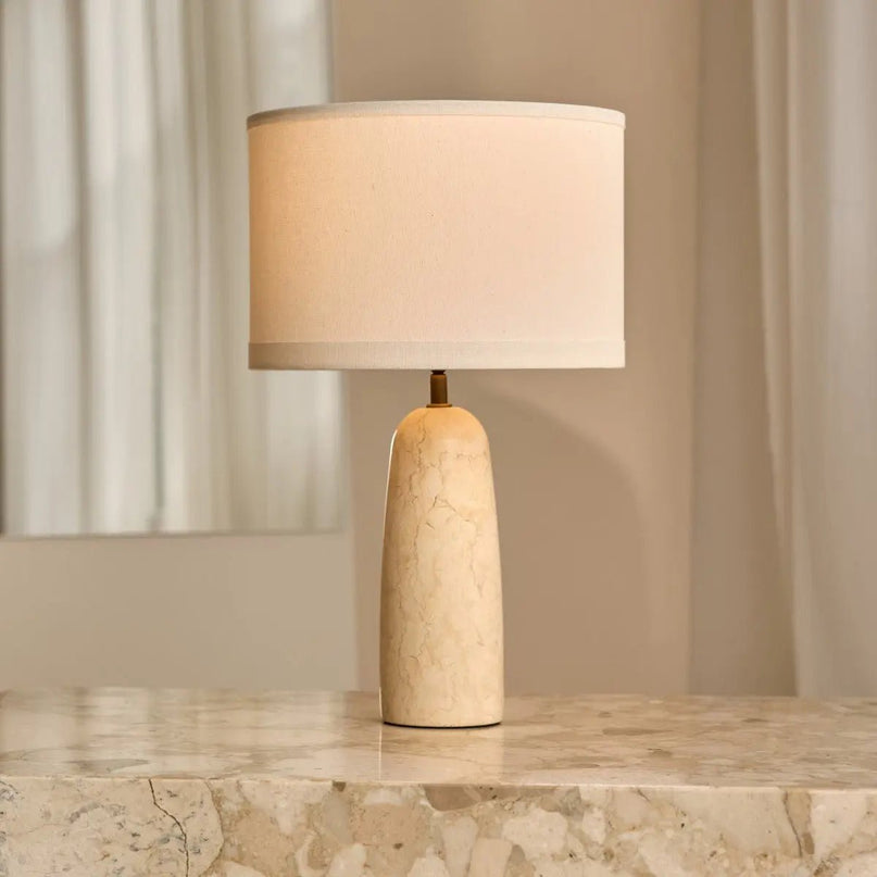 Charlotte Marmeren Lamp met Katoenen Kap – Elegante verlichting voor uw huis
